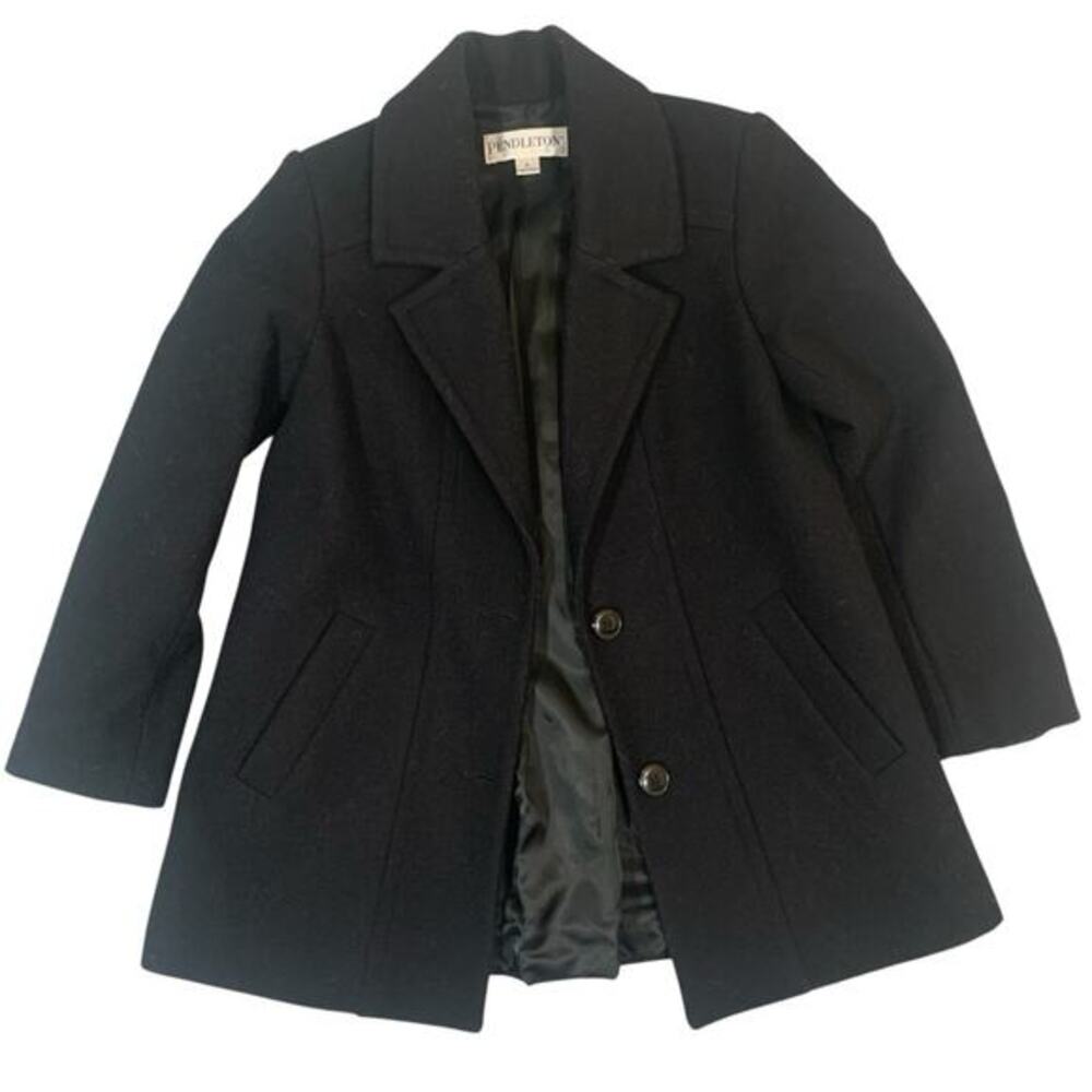 Pendleton Wool Coat Size Small Classic Black Merino Wool
